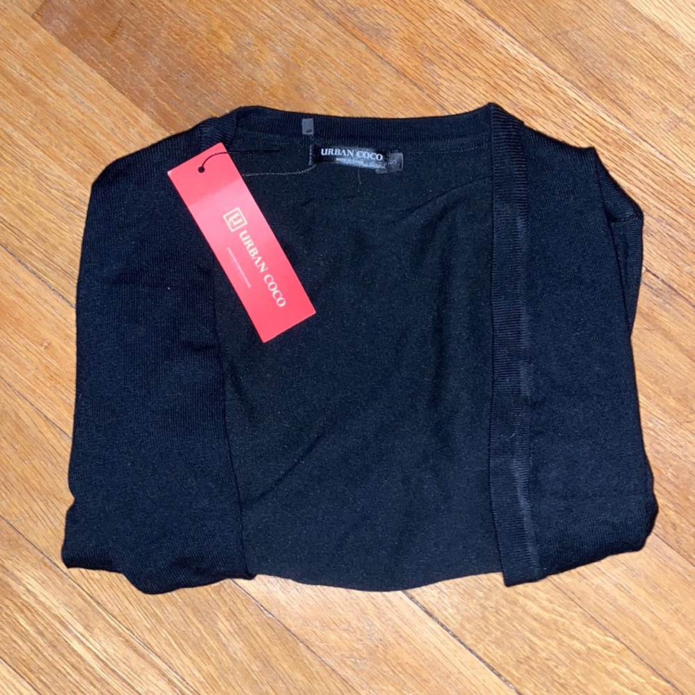 Cropped Black Cardigan